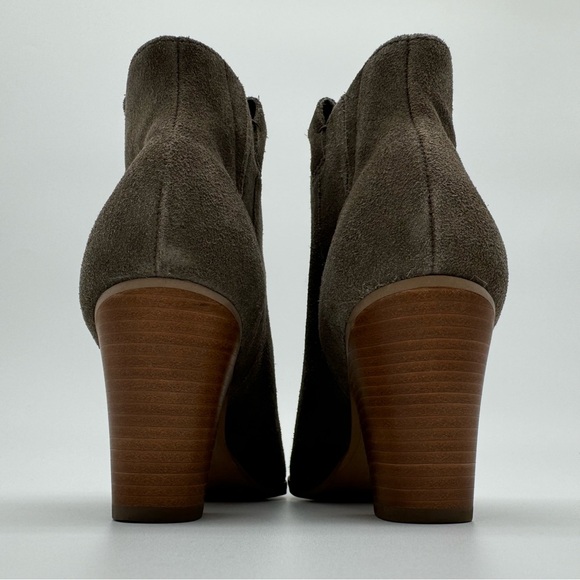 J. Crew “Eaton” Suede Leather Gray/Taupe Heeled Ankle Boots Size 8.5 - Picture 5 of 13